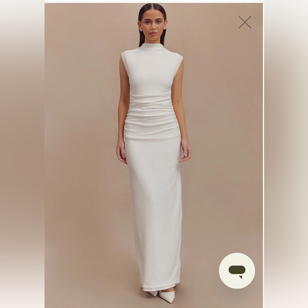 MESHKI Elliot White Maxi Dress